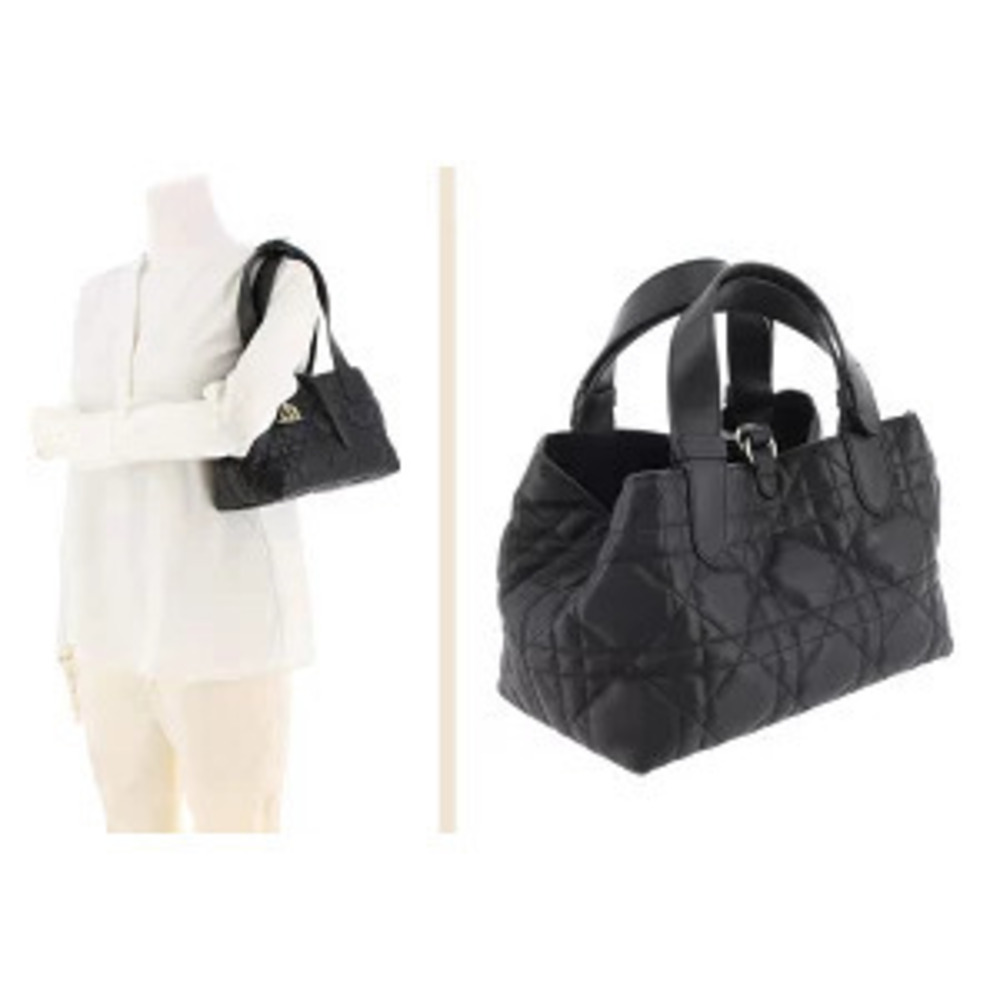 Dior Cannage Macro Black Bag Calfskin Toujours